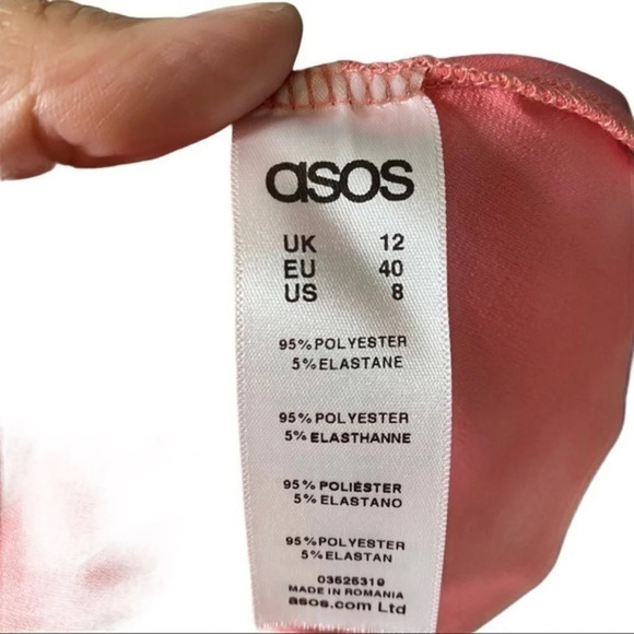 Asos Coral Cold Shoulder Cross Dress size 8 - Picture 4 of 8